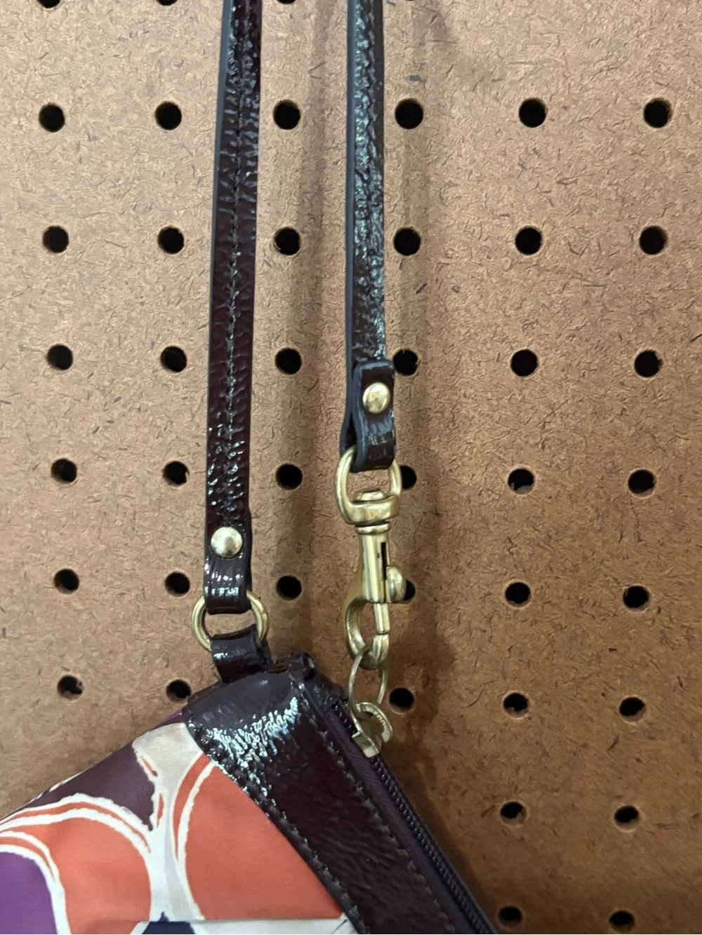 Coach Signature Ashley Scarf Print Wristlet Pouch